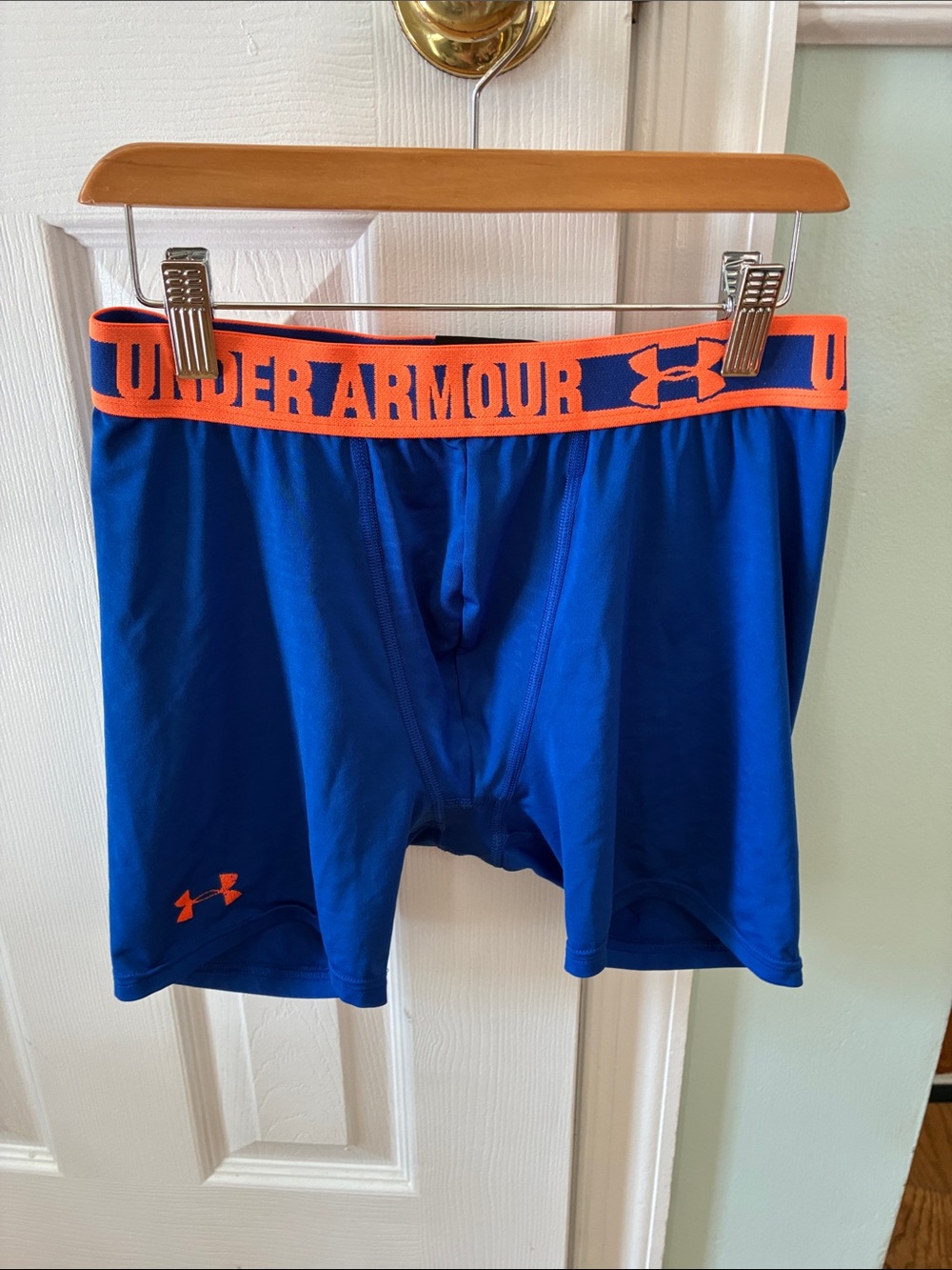 Under Armour Blue Boxer Briefs with Orange Waistband